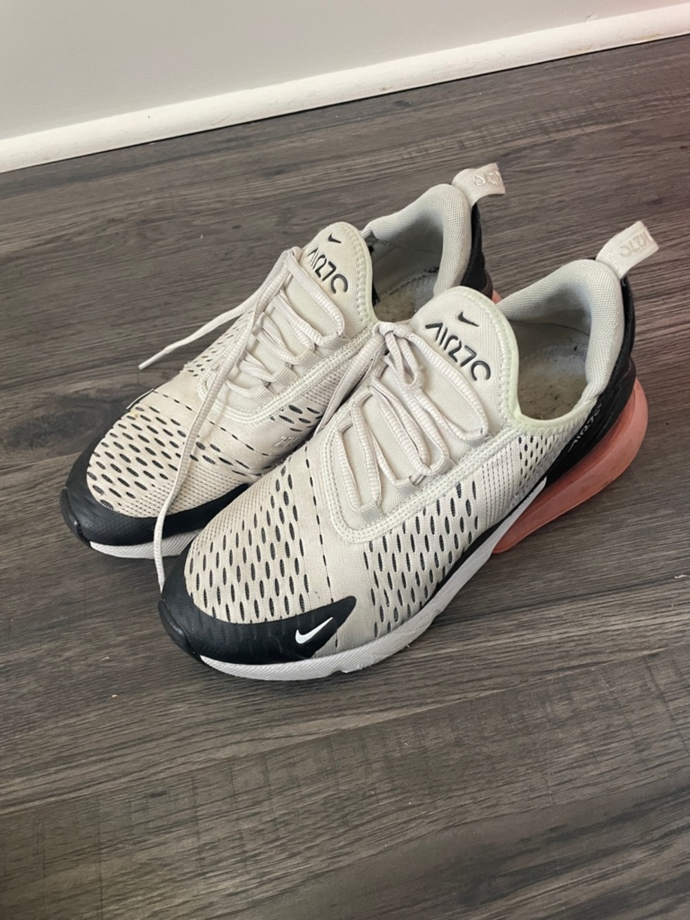 Nike Kids Air Max 270 - Cream, Black & Pink Heel